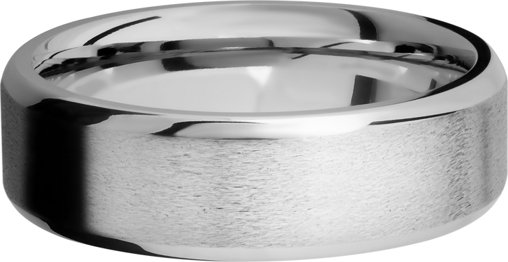 14K White gold 7mm beveled band