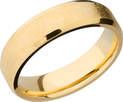 14K Yellow gold 6mm beveled band