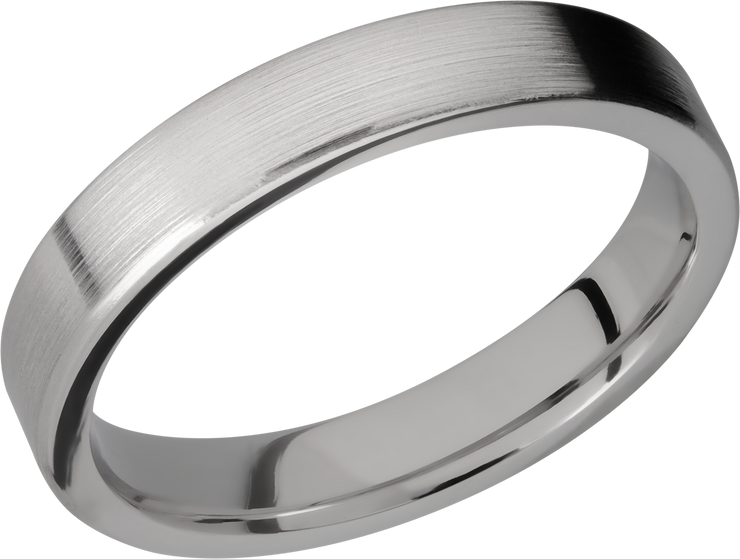 Titanium 4mm flat band with slightly rounded edges