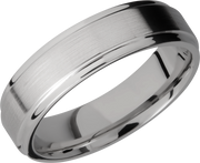 Titanium 6mm flat band with grooved edges