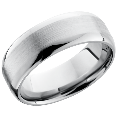 Titanium 8mm domed band with a flat center