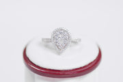 Halo Pear Shape Clustered Diamond Ring