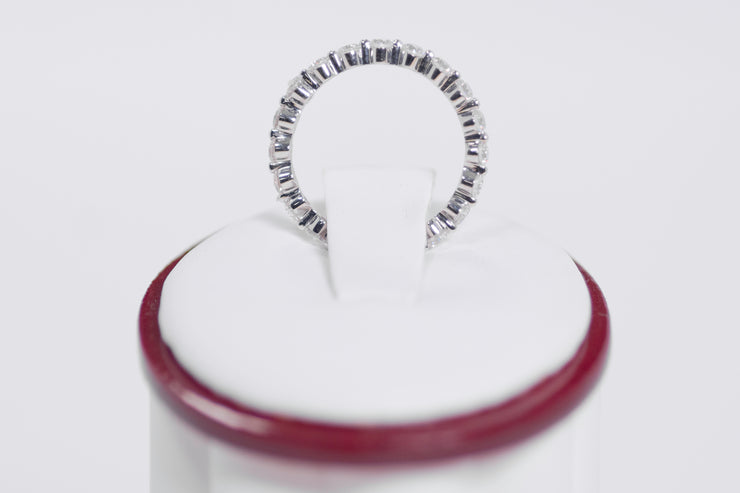 Eternity diamond shape share prong band