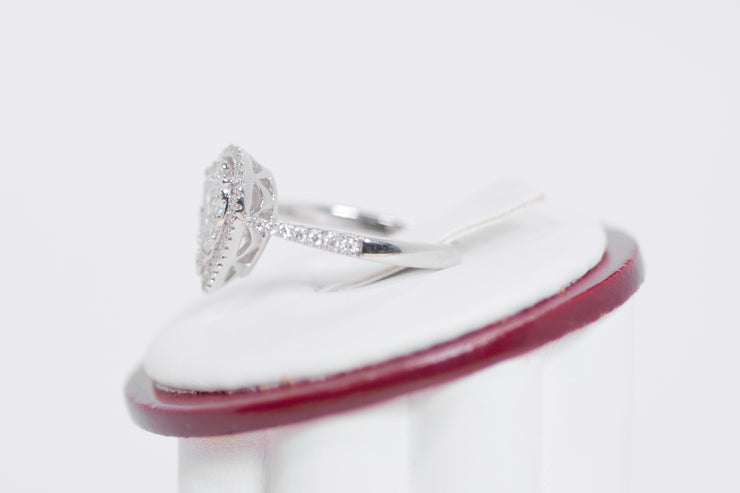 Halo Pear Shape Clustered Diamond Ring