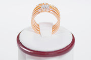 4 Rows Cocktail Diamond Ring