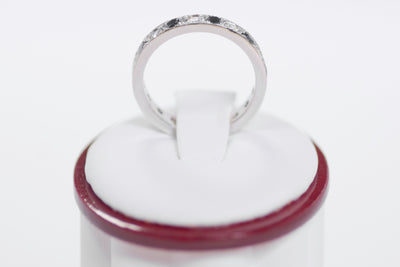 Eternity Pave Black And White Diamond Cocktail Ring