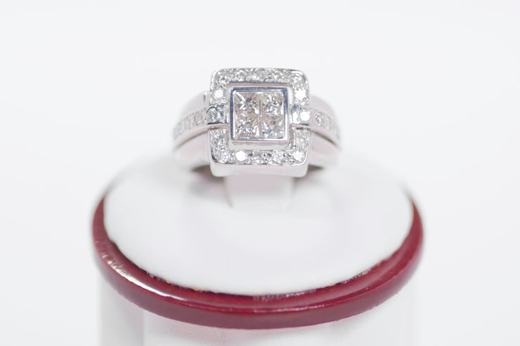 Princess Cut Invisible Setting Diamond Ring