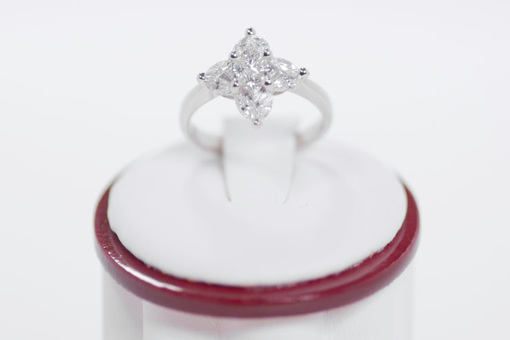 Marquise Diamonds And Princess Cut Diamond Ring
