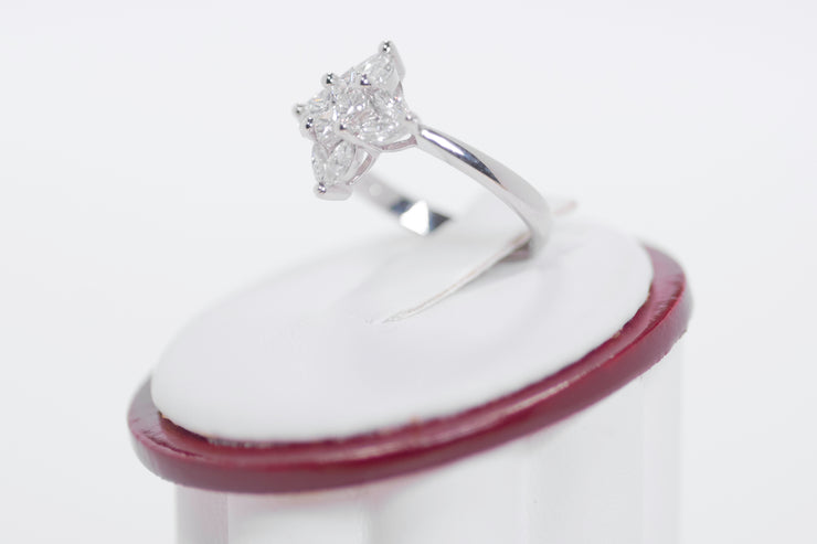 Marquise Diamonds And Princess Cut Diamond Ring