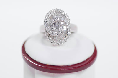Baguette And Round Diamond Ring 1.69 Carats