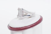 Princess Cut Invisible Setting Diamond Ring 18K White Gold