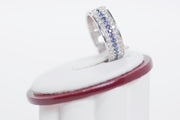 Eternity Sapphire Colorstone And Round Diamond Ring