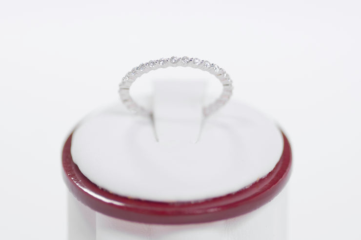 Share Prong Eternity Diamond Band 18K White Gold