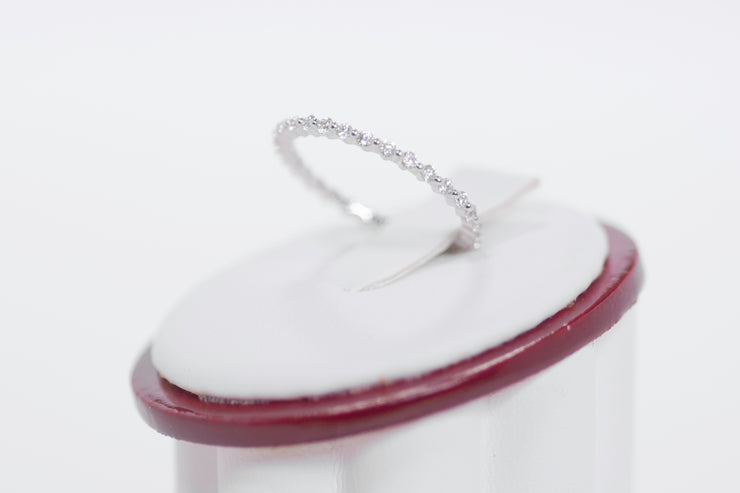 Share Prong Eternity Diamond Band 18K White Gold