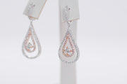 Double Halo Pear Shape Diamond Drop Earring