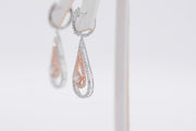 Double Halo Pear Shape Diamond Drop Earring