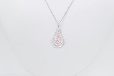 Double Halo Pear Shape Diamond Pendant