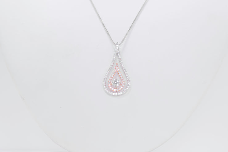 Double Halo Pear Shape Diamond Pendant