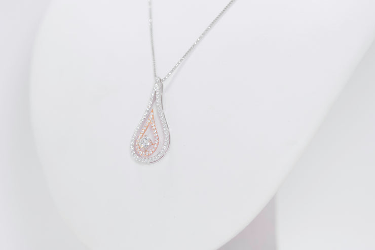 Double Halo Pear Shape Diamond Pendant