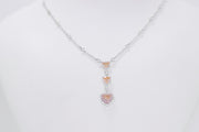 Trio Fancy Color Heart Diamond Drop Necklace