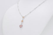 Trio Fancy Color Heart Diamond Drop Necklace
