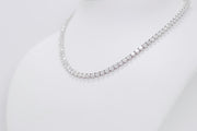 Classic Three Prong Tennis Necklace With 92 Round Brilliant Diamonds