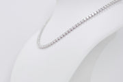 Classic Three Prong Tennis Necklace With 92 Round Brilliant Diamonds