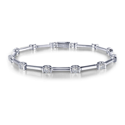 2.04 CTW Semi-Bezel Link Bracelet