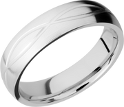 Cobalt chrome 6mm domed band with laser-carved infinity pattern