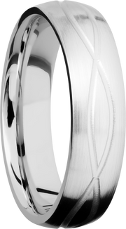 Cobalt chrome 6mm domed band with laser-carved infinity pattern