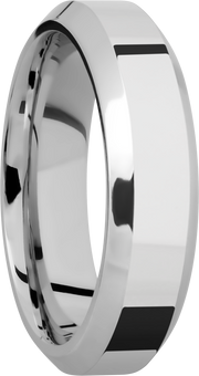 Cobalt chrome 6mm Domed Band with Rounded Edges, Milgrain, and 1mm 14KR