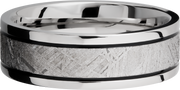 Cobalt chrome 7.5mm flat band with an inlay of authentic Gibeon Meteorite