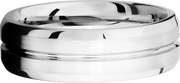 Cobalt chrome 7mm beveled band with 1, 1mm groove