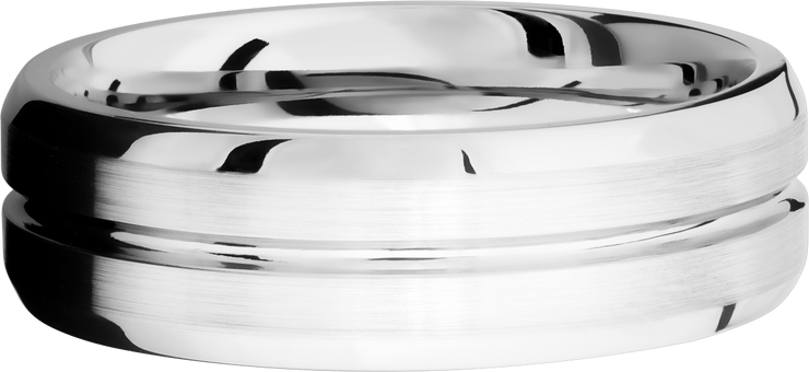 Cobalt chrome 7mm beveled band with 1, 1mm groove