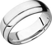 Cobalt chrome 7mm domed band with 1, .5mm off-center groove