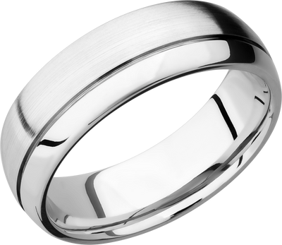 Cobalt chrome 7mm domed band with 1, .5mm off-center groove
