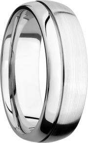 Cobalt chrome 7mm domed band with 1, .5mm off-center groove