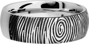 Cobalt chrome 7mm domed band with laser-carved fingerprint