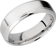 Cobalt chrome 7mm beveled band with reverse milgrain detail