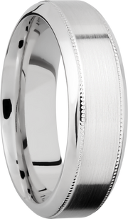 Cobalt chrome 7mm beveled band with reverse milgrain detail