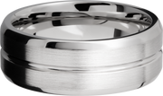 Cobalt chrome 8mm beveled band with a 1mm groove