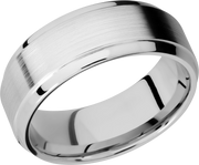 Cobalt Chrome 8mm beveled band with a stepped edge