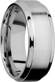 Cobalt Chrome 8mm beveled band with a stepped edge