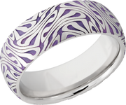 Cobalt chrome 8mm domed band with a laser-carved escher pattern featuring Bright Purple Cerakote in the recessed pattern