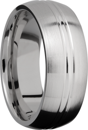 Cobalt chrome 8mm domed band with a  domed center
