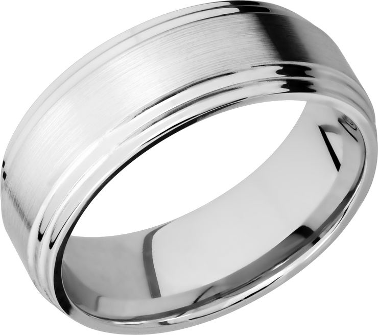 Cobalt Chrome 8mm flat band wit two-step edges