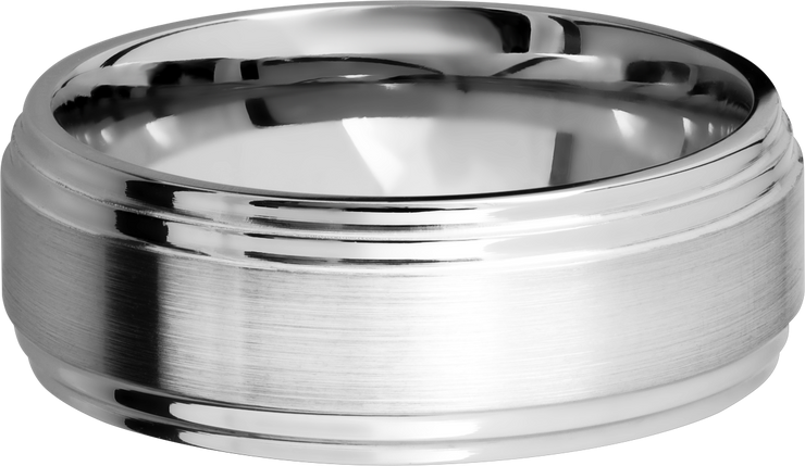 Cobalt Chrome 8mm flat band wit two-step edges