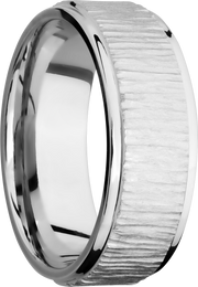Cobalt chrome 8mm flat band with grooved edges