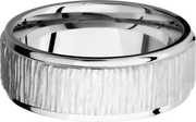 Cobalt chrome 8mm flat band with grooved edges