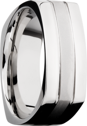 Cobalt chrome 8mm flat square band with 2, .5mm grooves
